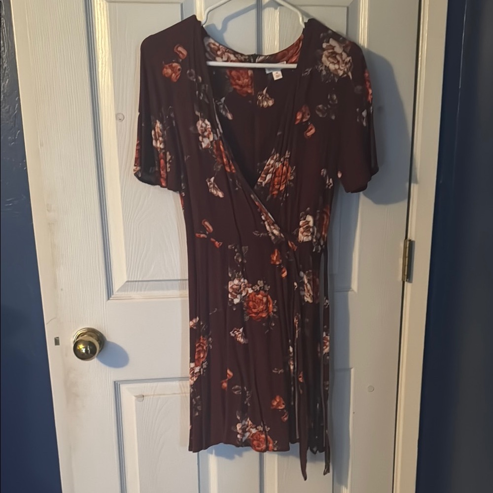 Xhilaration Rust and Black Floral Dress